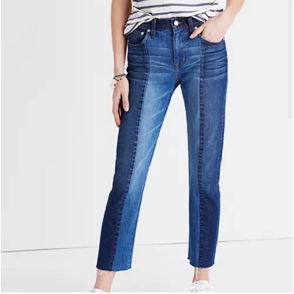 Madewell Cruiser Straight 2 tone Denim Jeans